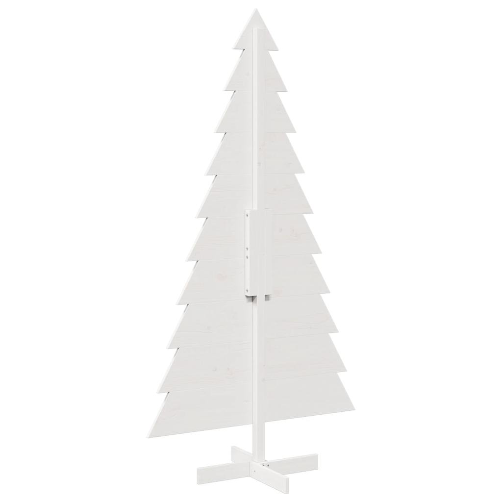 Albero di Natale Decorativo Bianco 180cm Legno Massello di Pino - homemem39