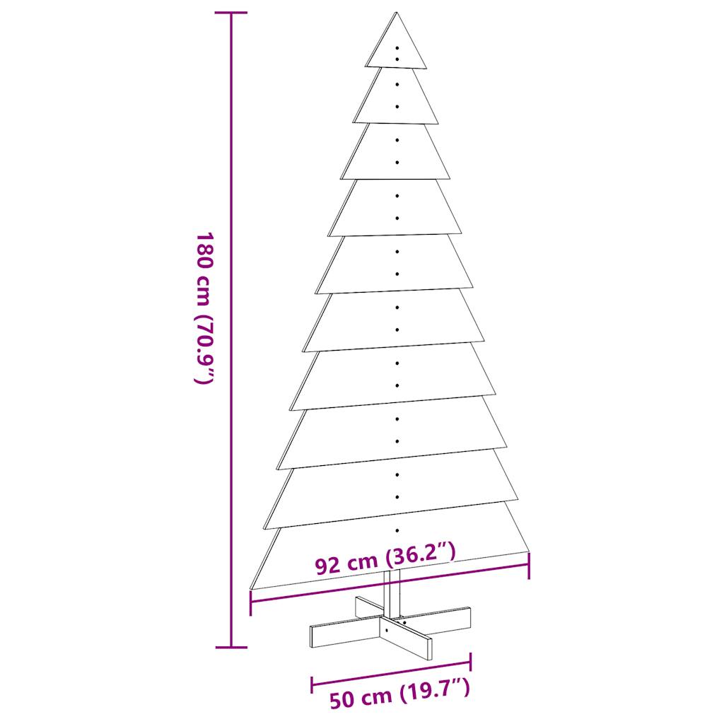 Albero di Natale Marrone Cera 180 cm in Legno Massello di Pino - homemem39