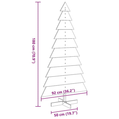 Albero di Natale Marrone Cera 180 cm in Legno Massello di Pino - homemem39