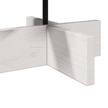 Albero di Natale Decorativo Bianco 60 cm Legno Massello di Pino