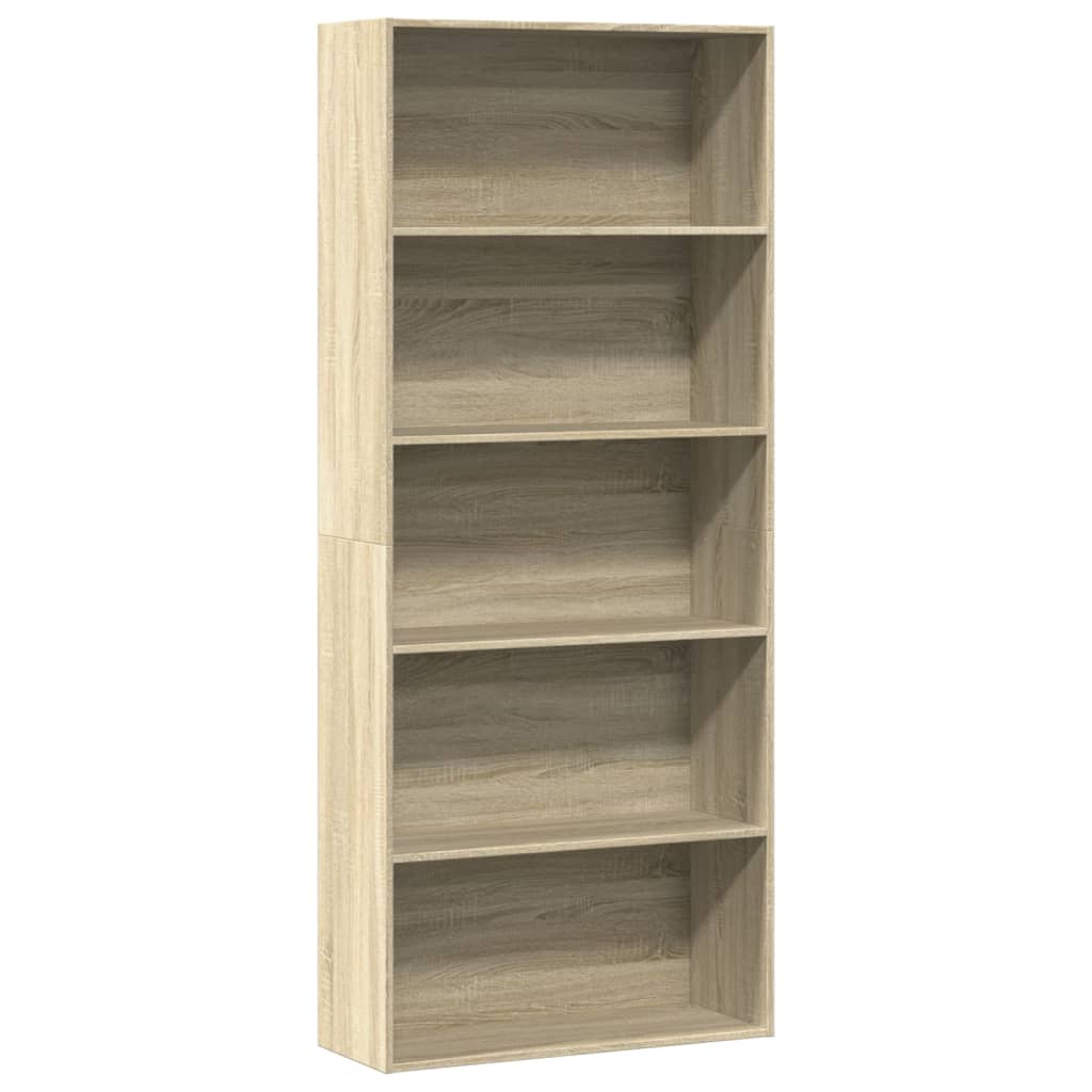 Libreria Rovere Sonoma 80x30x189 cm in Legno Multistrato