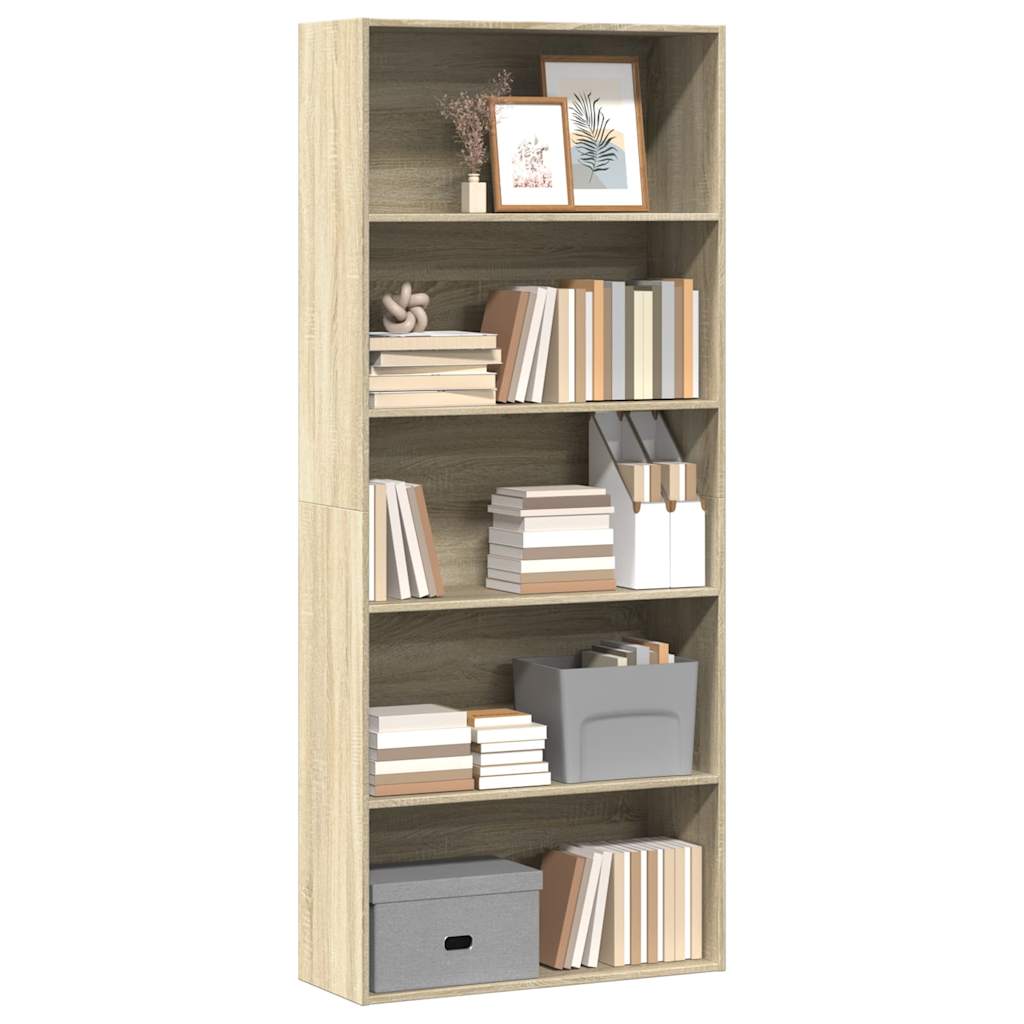 Libreria Rovere Sonoma 80x30x189 cm in Legno Multistrato