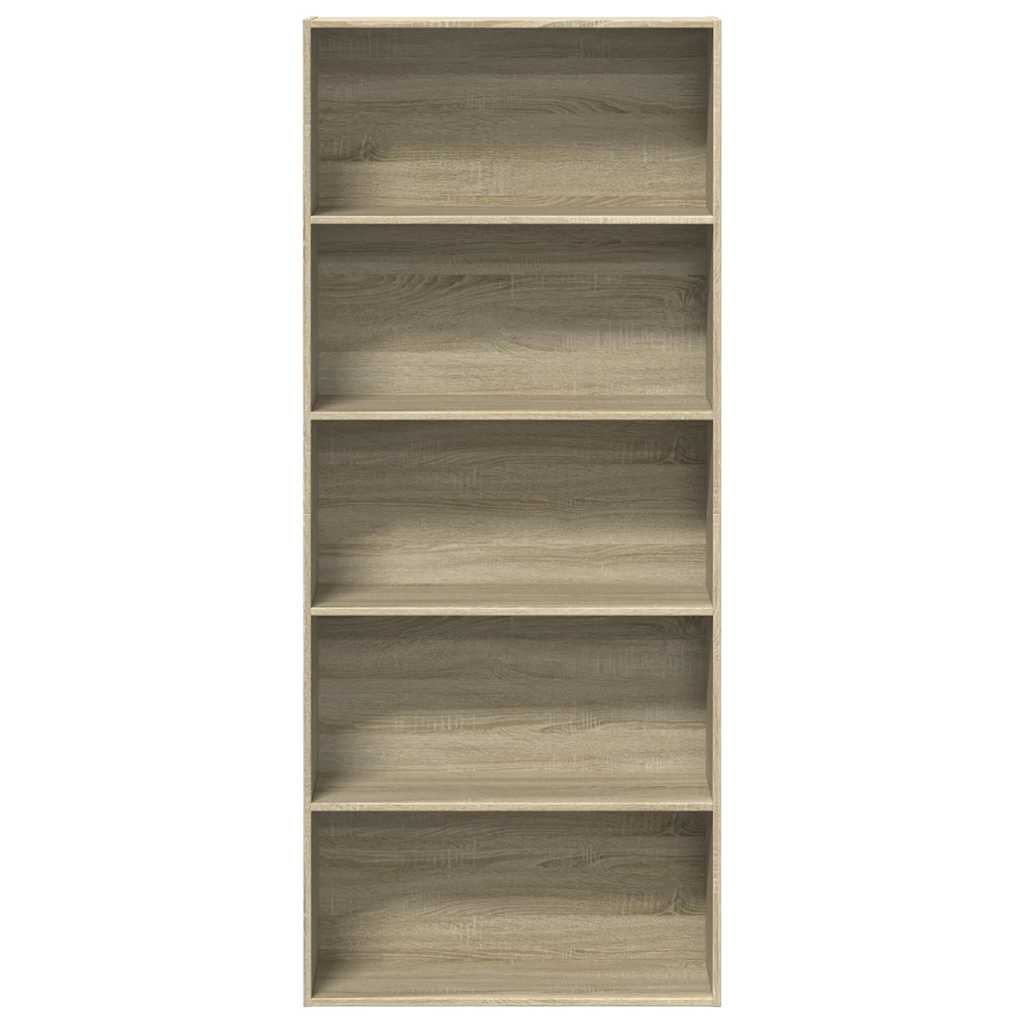 Libreria Rovere Sonoma 80x30x189 cm in Legno Multistrato