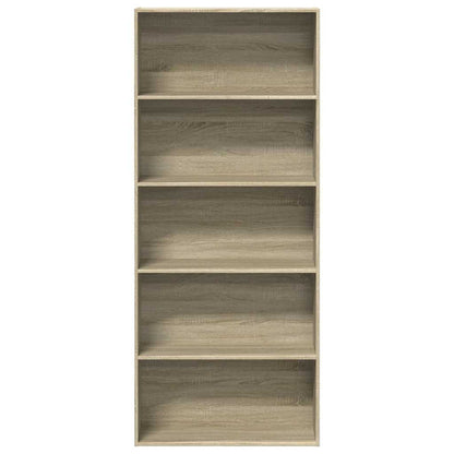 Libreria Rovere Sonoma 80x30x189 cm in Legno Multistrato