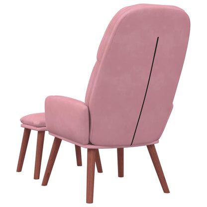 Poltrona Relax con Poggiapiedi Rosa in Velluto | homemem39