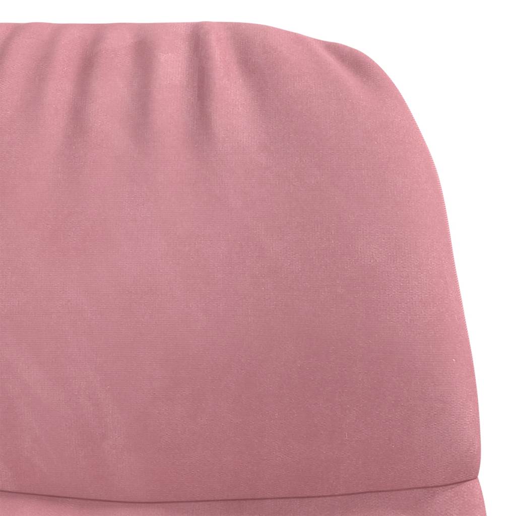 Poltrona a Dondolo con Poggiapiedi Rosa in Velluto | homemem39