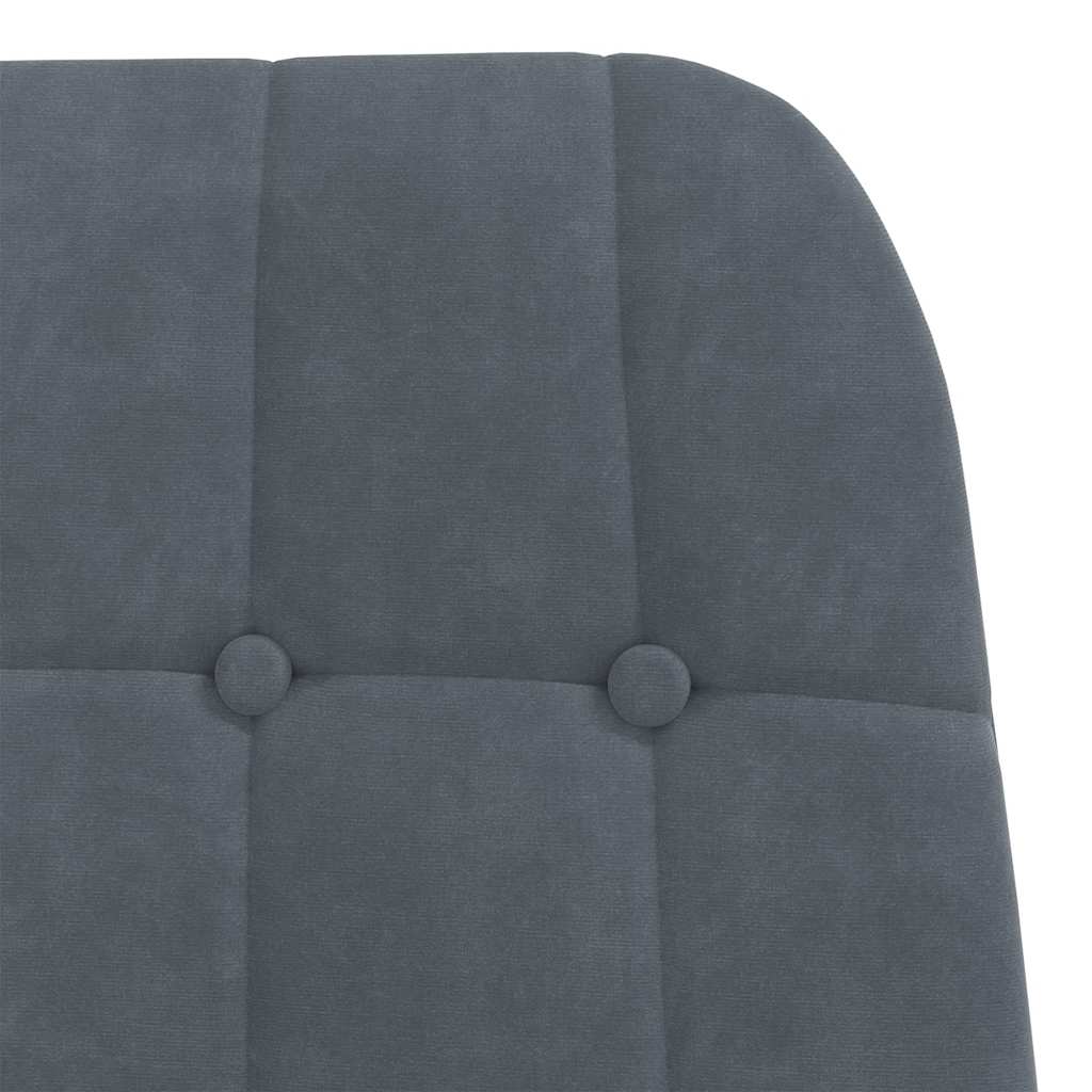 Poltrona Relax con Poggiapiedi Grigio Scuro in Velluto | homemem39
