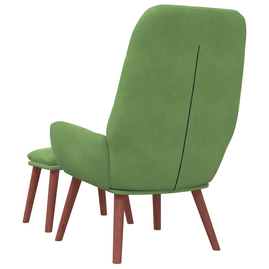 Poltrona Relax con Poggiapiedi Verde Chiaro in Velluto | homemem39