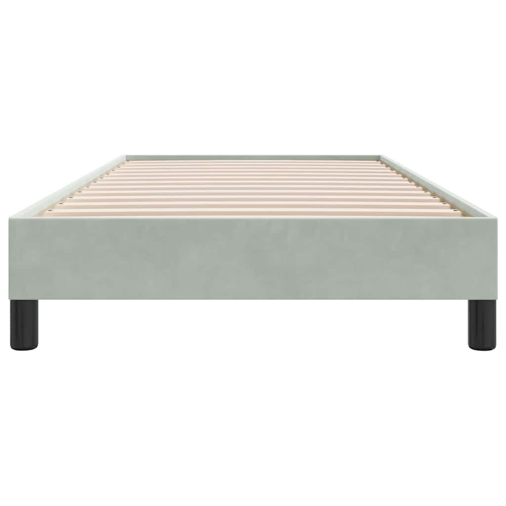 Giroletto Molle senza Materasso Grigio Chiaro 80x210 cm Velluto