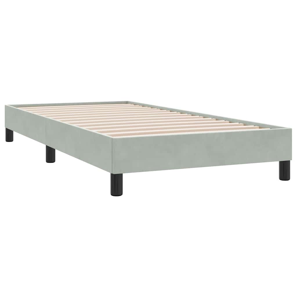 Giroletto Molle senza Materasso Grigio Chiaro 80x210 cm Velluto