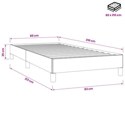 Giroletto Molle senza Materasso Grigio Chiaro 80x210 cm Velluto