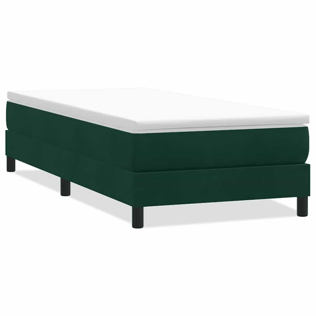 Giroletto a Molle senza Materasso Verde Scuro 80x210 cm Velluto | homemem39