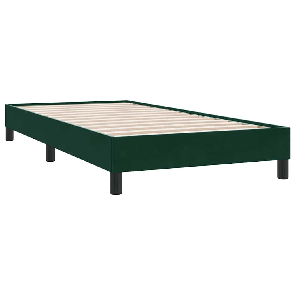 Giroletto a Molle senza Materasso Verde Scuro 80x210 cm Velluto | homemem39