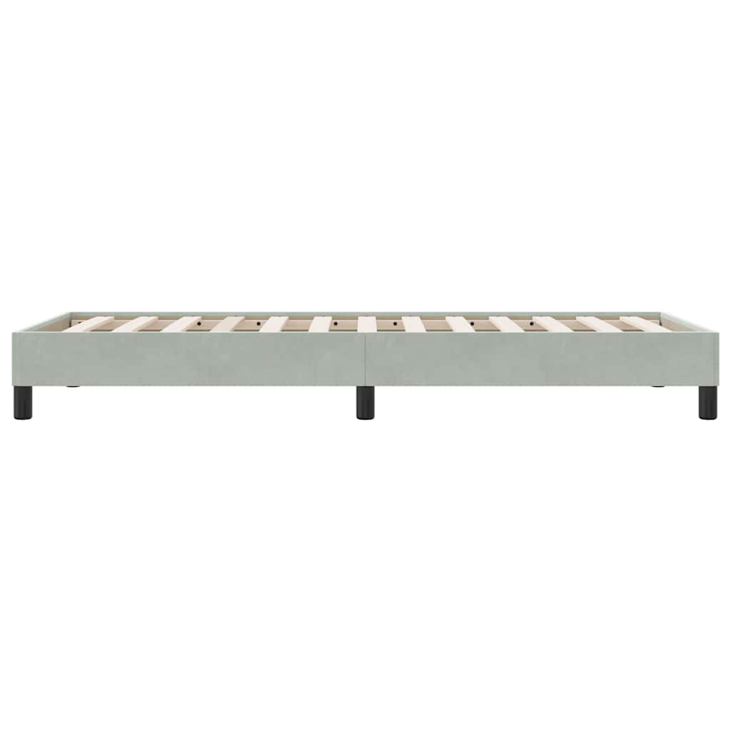 Giroletto Molle senza Materasso Grigio Chiaro 90x210 cm Velluto