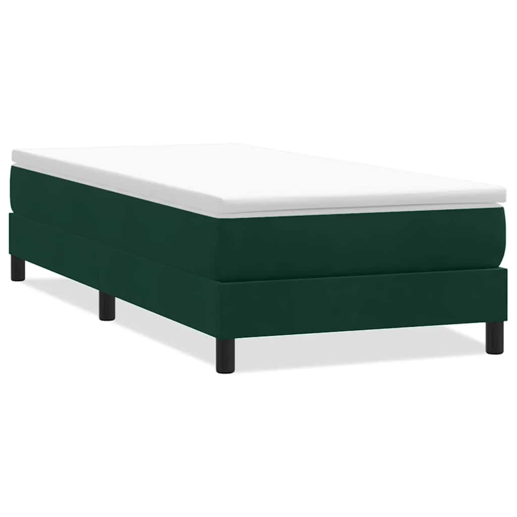 Giroletto a Molle senza Materasso Verde Scuro 90x210 cm Velluto | homemem39