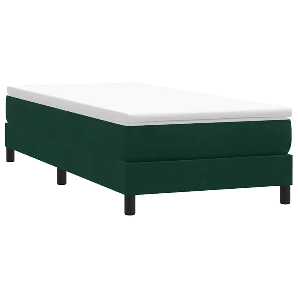 Giroletto a Molle senza Materasso Verde Scuro 90x210 cm Velluto | homemem39