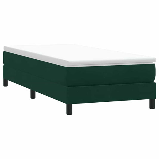 Giroletto a Molle senza Materasso Verde Scuro 90x210 cm Velluto | homemem39