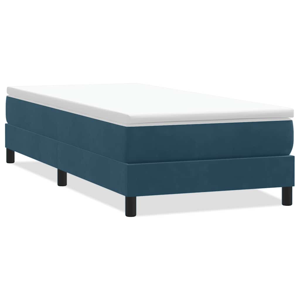 Giroletto a Molle senza Materasso Blu Scuro 90x210 cm Velluto