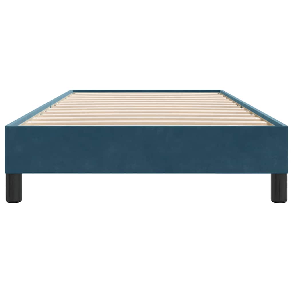 Giroletto a Molle senza Materasso Blu Scuro 90x210 cm Velluto