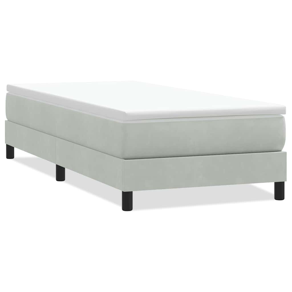 Giroletto Molle senza Materasso Grigio Chiaro 100x210cm Velluto | homemem39