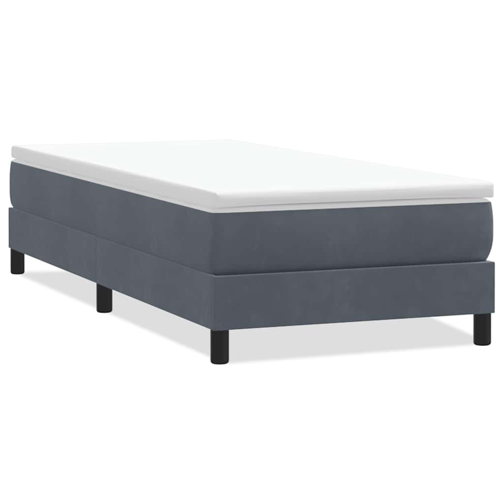 Giroletto Molle senza Materasso Grigio Scuro 100x210 cm Velluto | homemem39