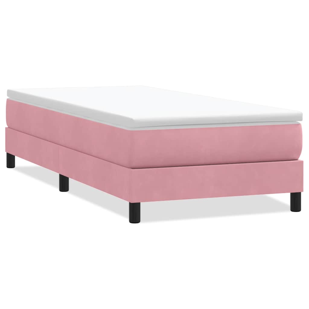 Giroletto a Molle senza Materasso Rosa 100x210 cm in Velluto | homemem39