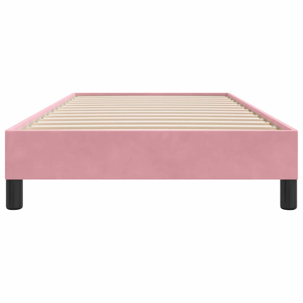 Giroletto a Molle senza Materasso Rosa 100x210 cm in Velluto | homemem39