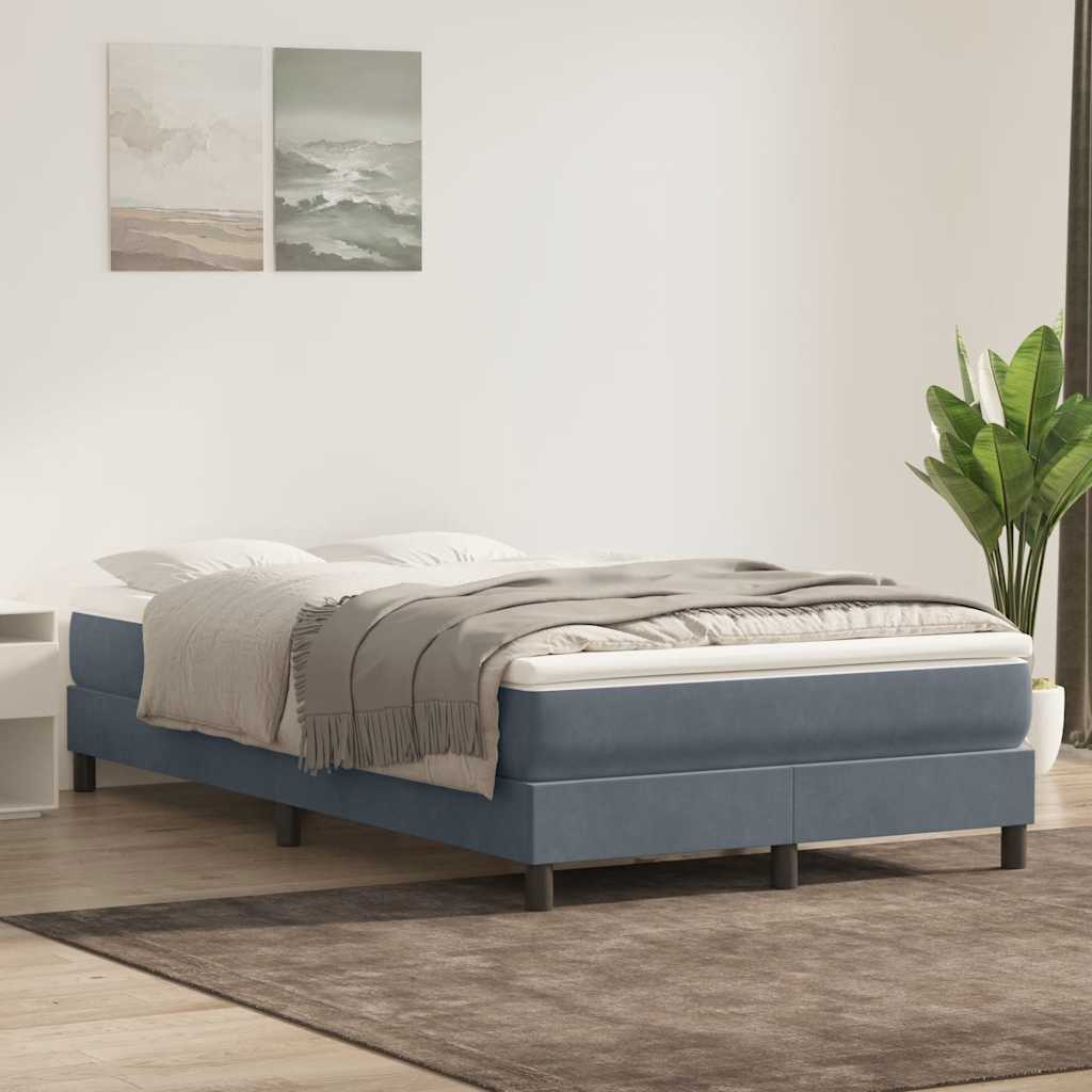 Giroletto Molle senza Materasso Grigio Scuro 120x210 cm Velluto