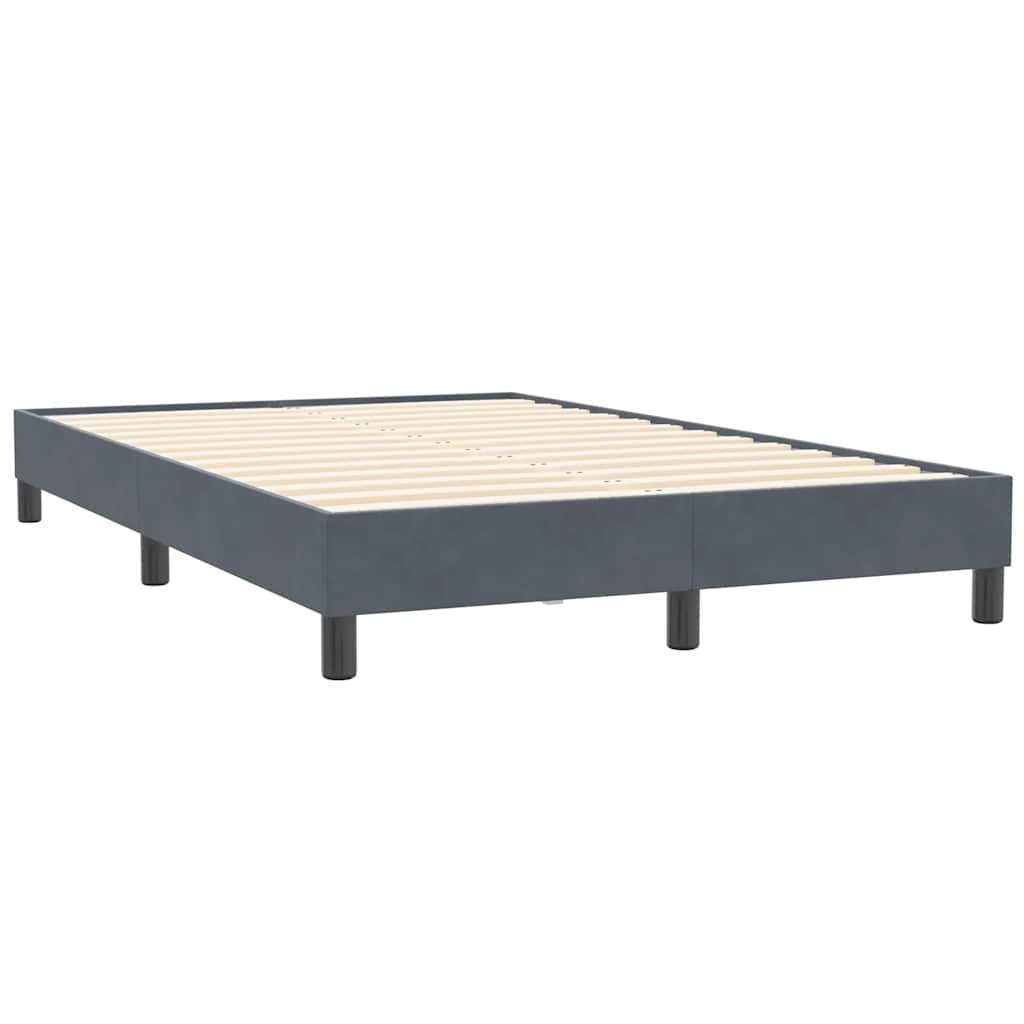 Giroletto Molle senza Materasso Grigio Scuro 120x210 cm Velluto