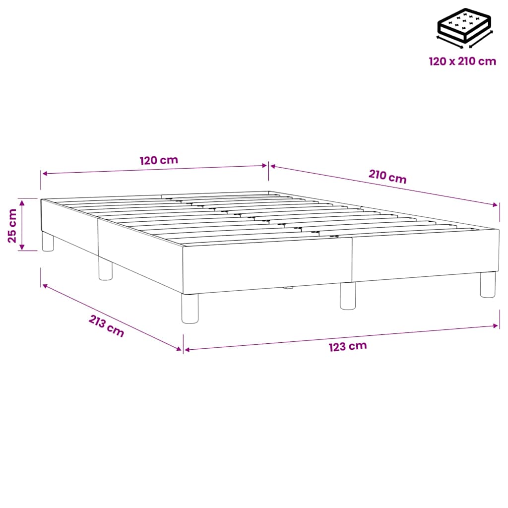 Giroletto Molle senza Materasso Grigio Scuro 120x210 cm Velluto