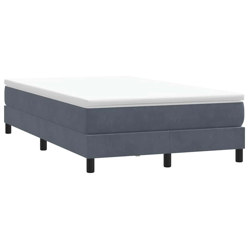 Giroletto Molle senza Materasso Grigio Scuro 120x210 cm Velluto