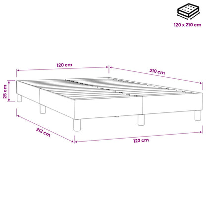 Giroletto Molle senza Materasso Grigio Scuro 120x210 cm Velluto