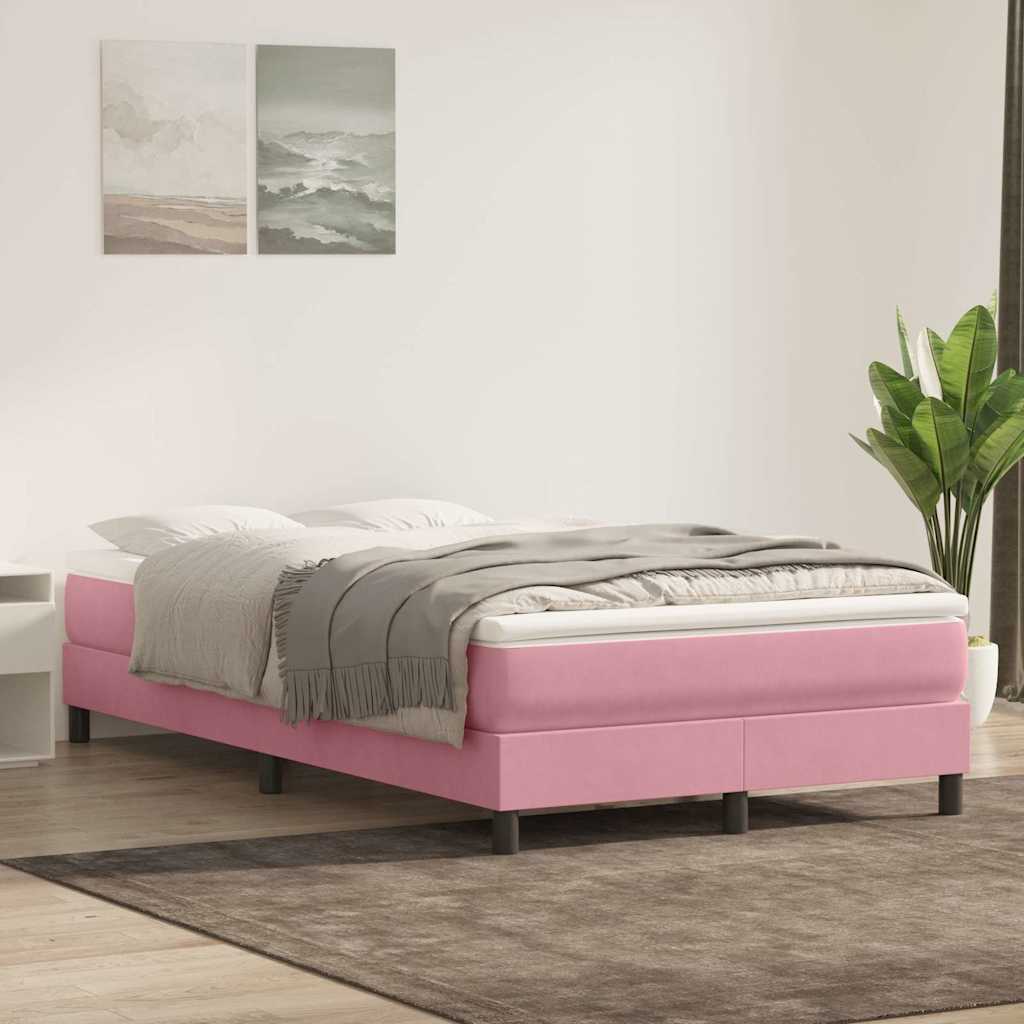 Giroletto a Molle senza Materasso Rosa 120x210 cm in Velluto