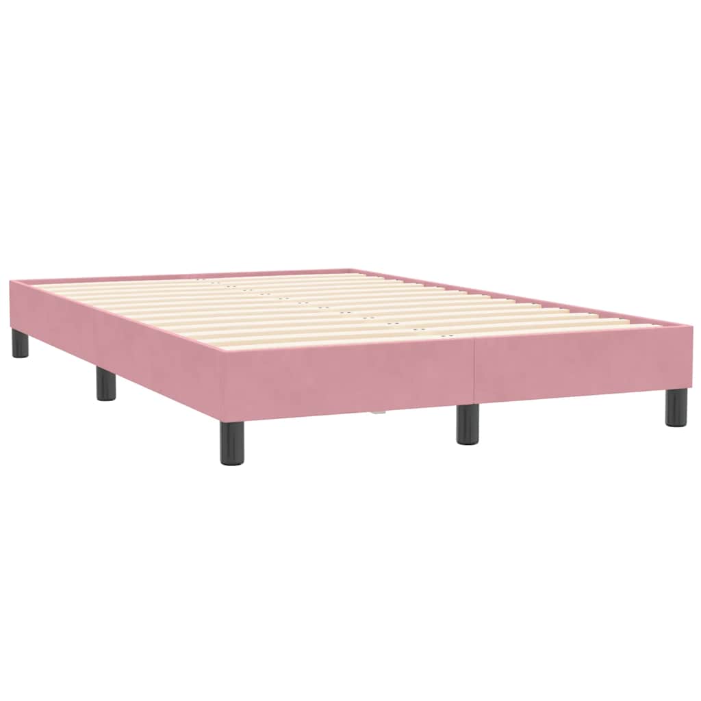 Giroletto a Molle senza Materasso Rosa 120x210 cm in Velluto | homemem39