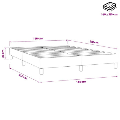 Giroletto Molle senza Materasso Grigio Chiaro 140x210cm Velluto