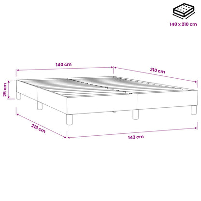 Giroletto Molle senza Materasso Grigio Scuro 140x210 cm Velluto