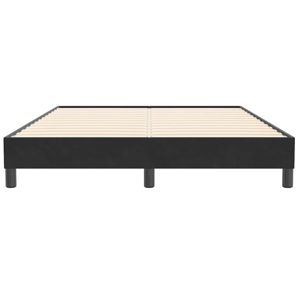 Giroletto a Molle senza Materasso Nero 140x210 cm in Velluto | homemem39
