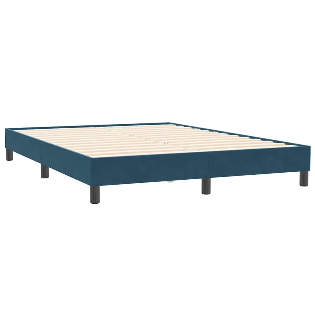 Giroletto a Molle senza Materasso Blu Scuro 140x210 cm Velluto | homemem39