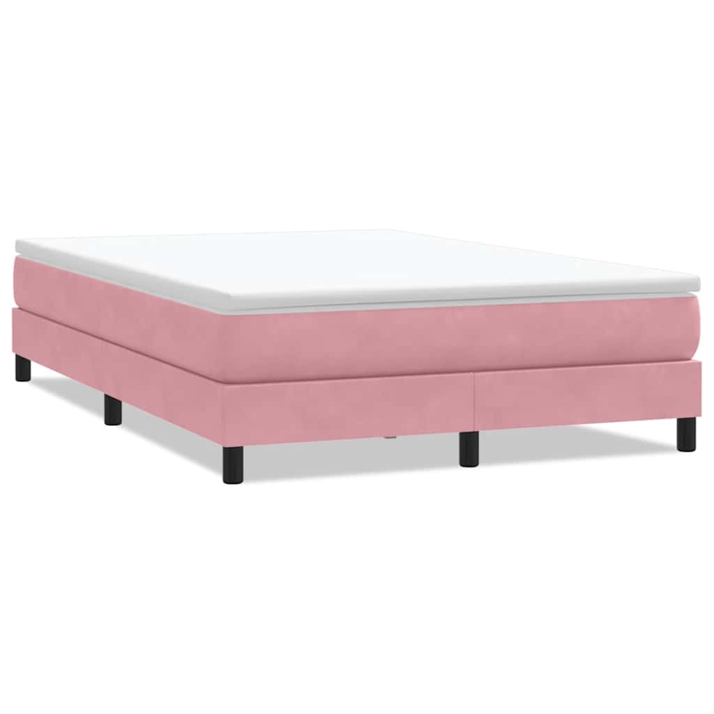 Giroletto a Molle senza Materasso Rosa 140x210 cm in Velluto | homemem39