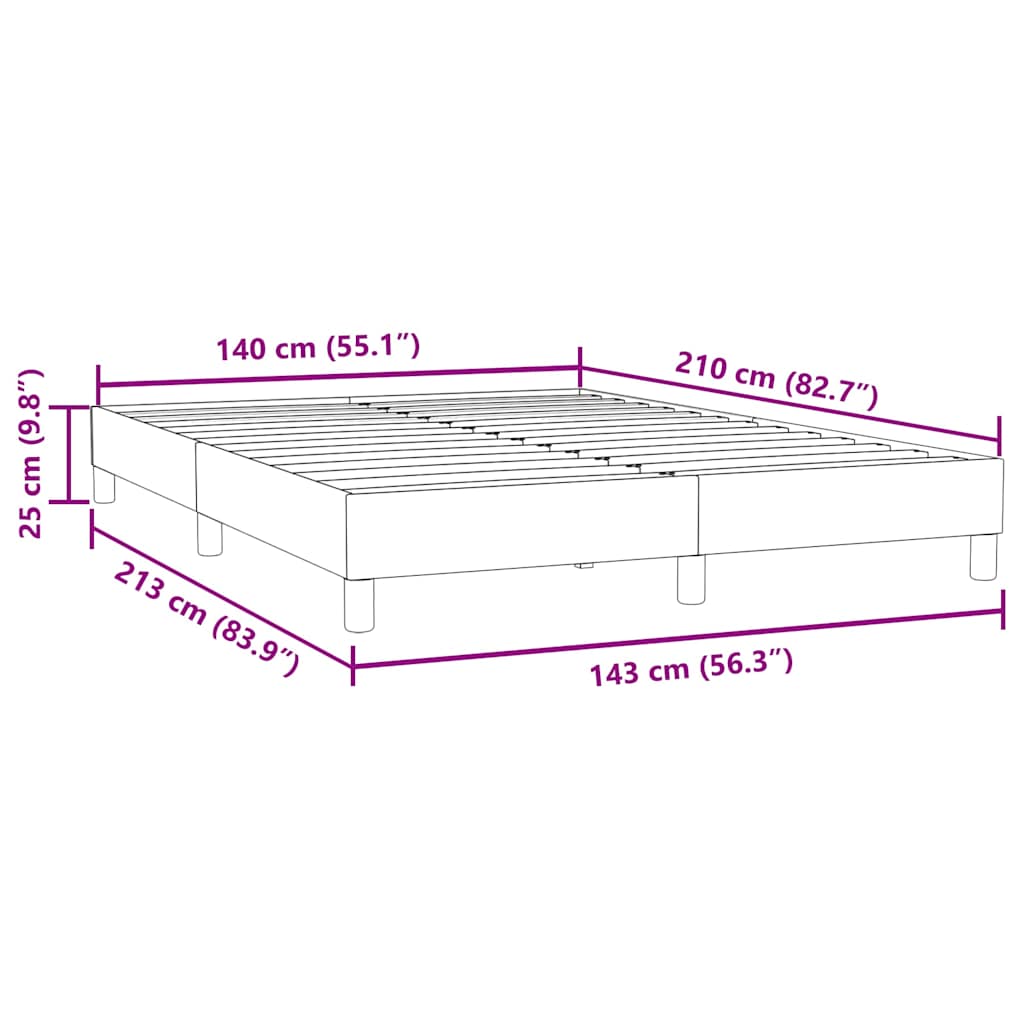 Giroletto a Molle senza Materasso Rosa 140x210 cm in Velluto | homemem39