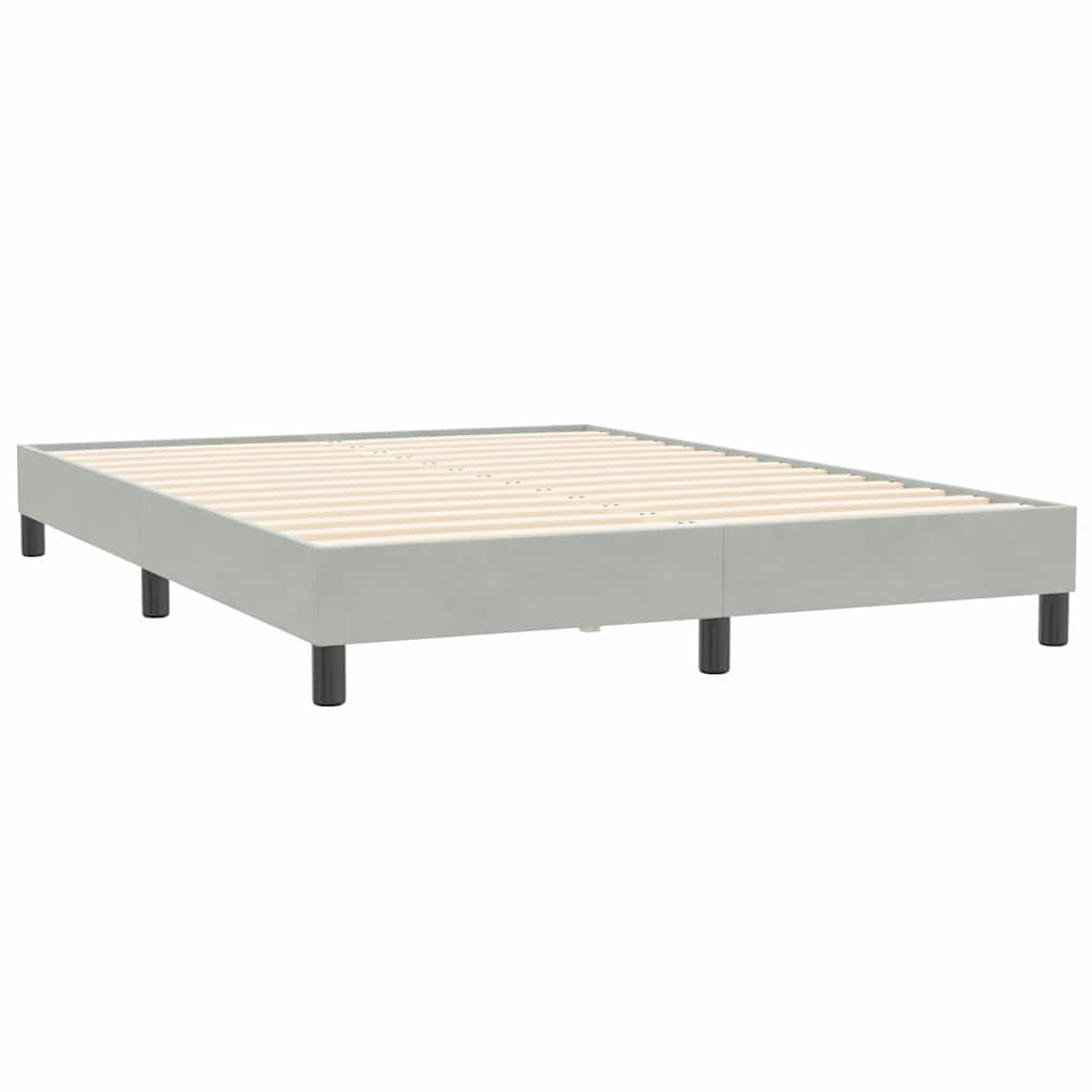 Giroletto Molle senza Materasso Grigio Chiaro 160x210cm Velluto