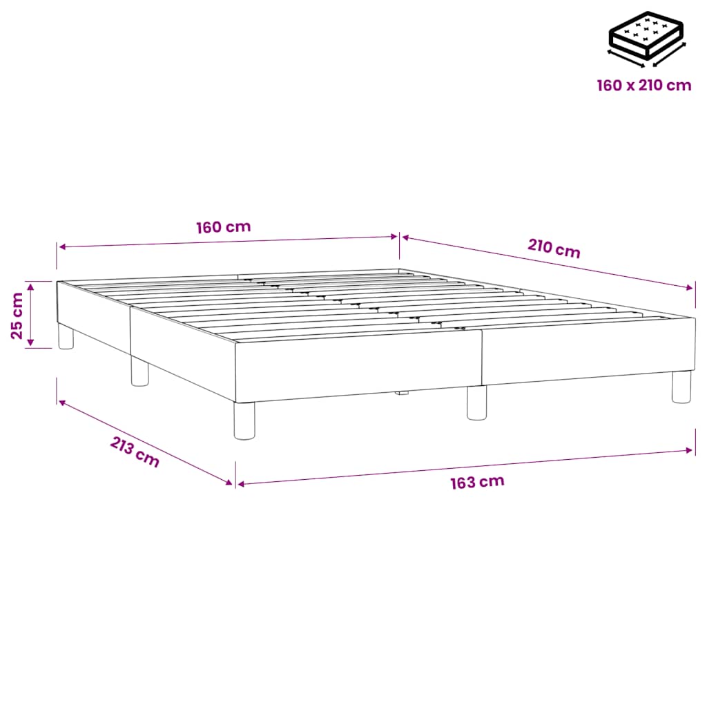 Giroletto Molle senza Materasso Grigio Chiaro 160x210cm Velluto