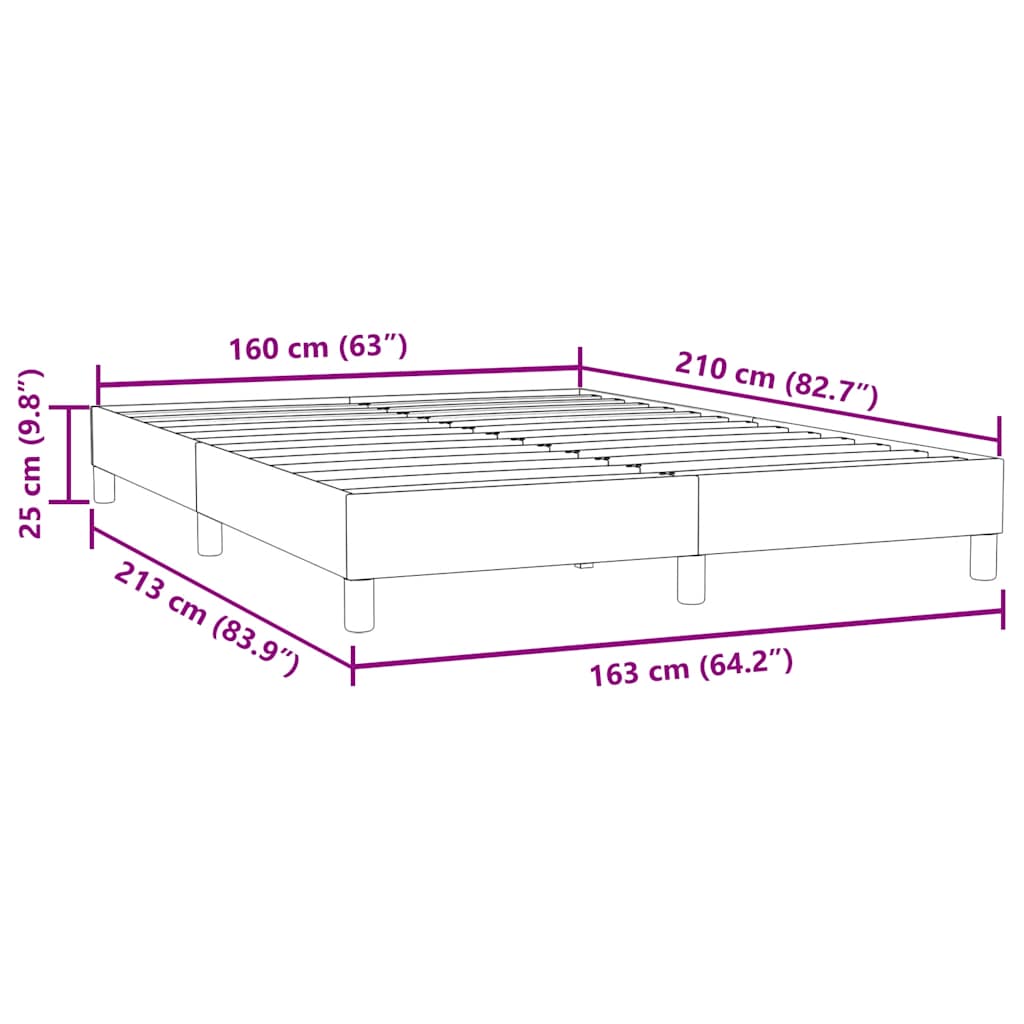 Giroletto Molle senza Materasso Grigio Scuro 160x210 cm Velluto | homemem39