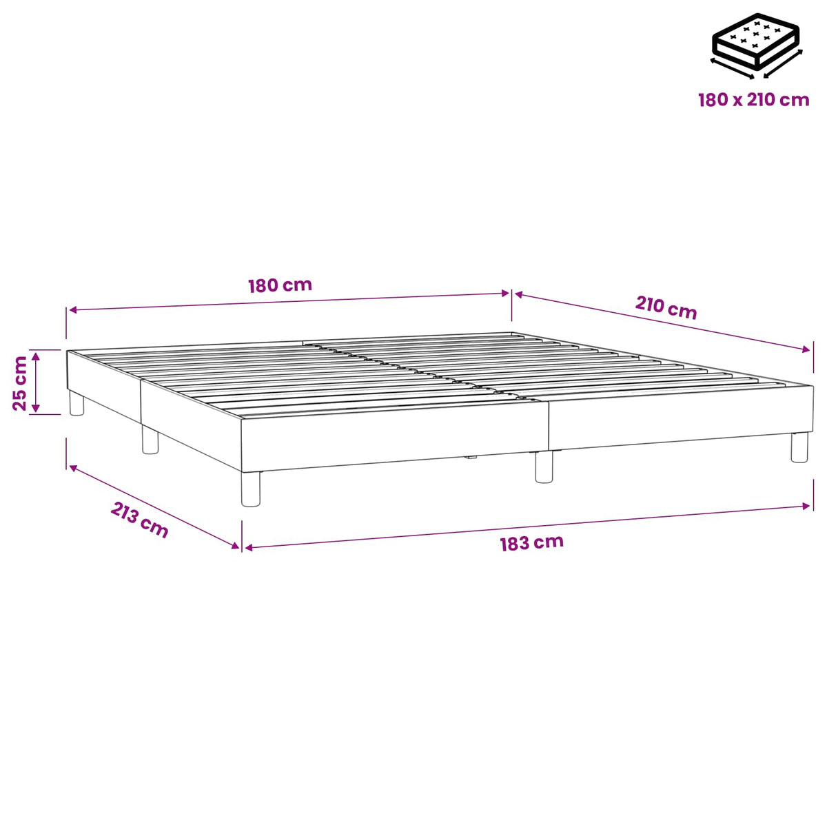 Giroletto a Molle senza Materasso Verde Scuro 180x210cm Velluto | homemem39