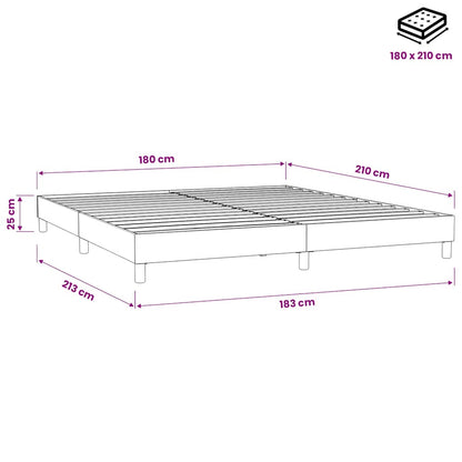 Giroletto a Molle senza Materasso Rosa 180x210 cm in Velluto