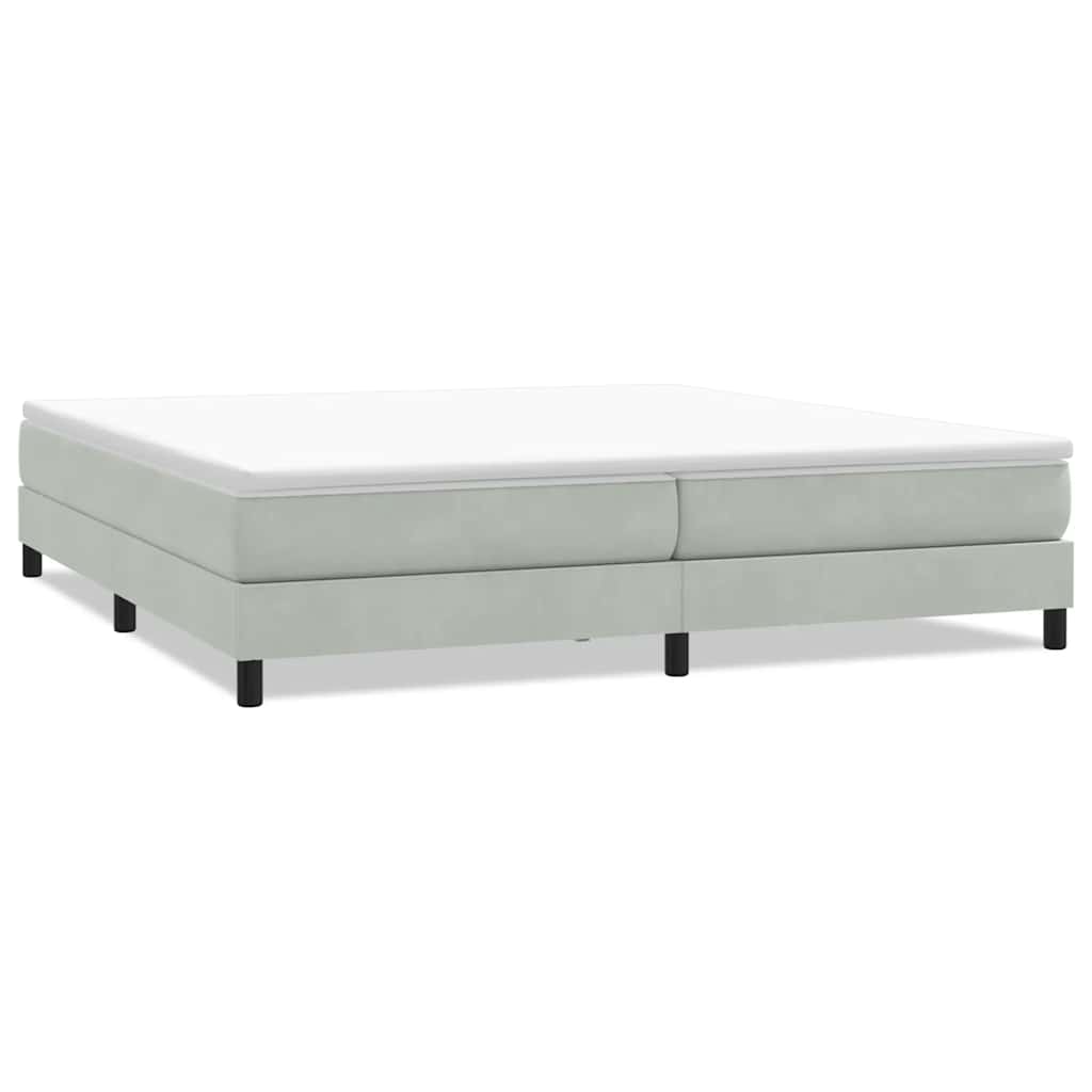 Letto a Molle senza Materasso Grigio Chiaro 200x210 cm Velluto | homemem39