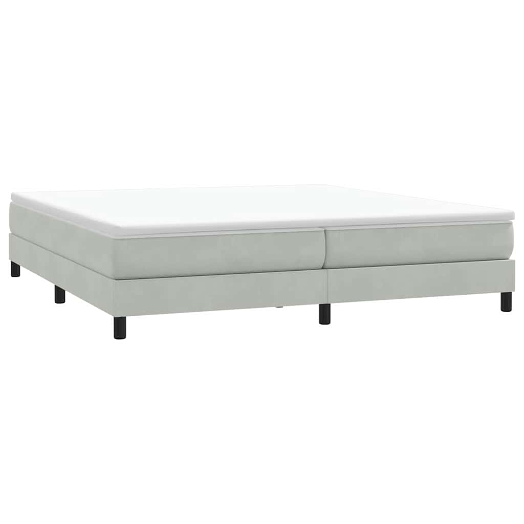 Letto a Molle senza Materasso Grigio Chiaro 200x210 cm Velluto | homemem39