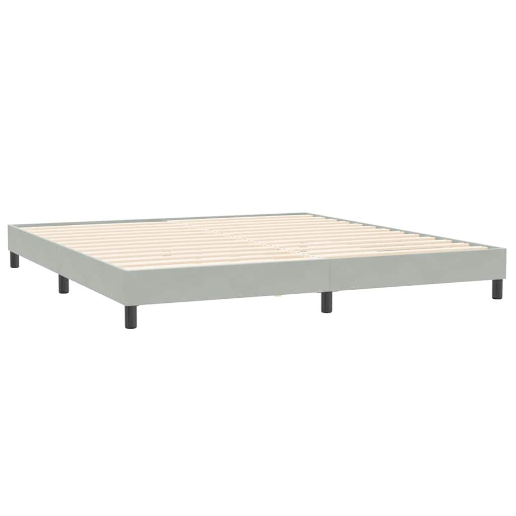 Letto a Molle senza Materasso Grigio Chiaro 200x210 cm Velluto