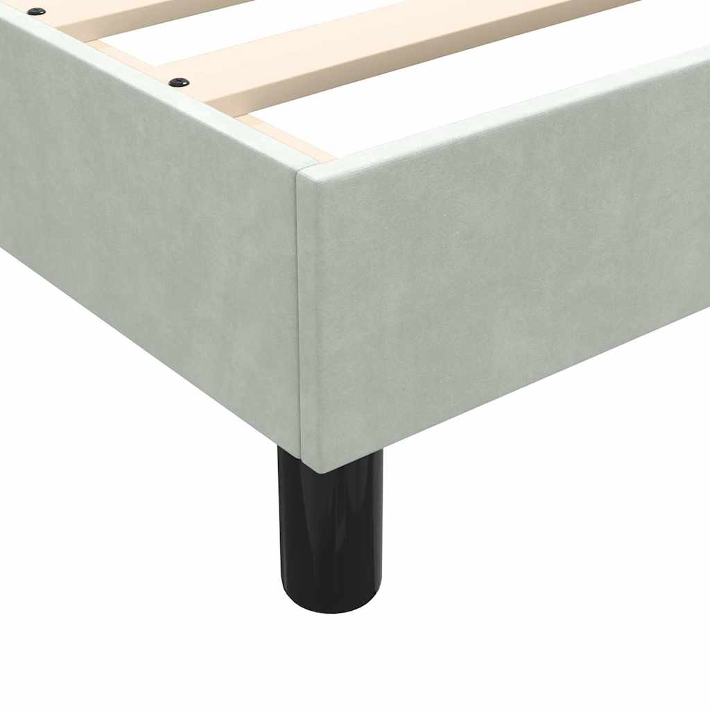 Letto a Molle senza Materasso Grigio Chiaro 200x210 cm Velluto