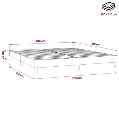 Letto a Molle senza Materasso Grigio Chiaro 200x210 cm Velluto